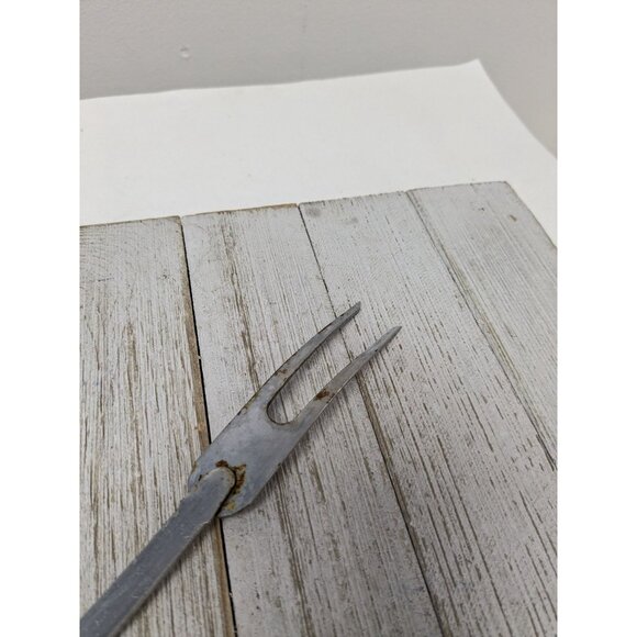 Vintage EKCO #2 Chromium Solid Meat Utility Fork Black Handle 12 1/2" - Picture 5 of 11